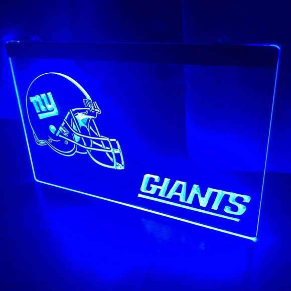 NEW YORK GIANTS LED NEON BLUE LIGHT SIGN 8x12 - Picture 3 of 4